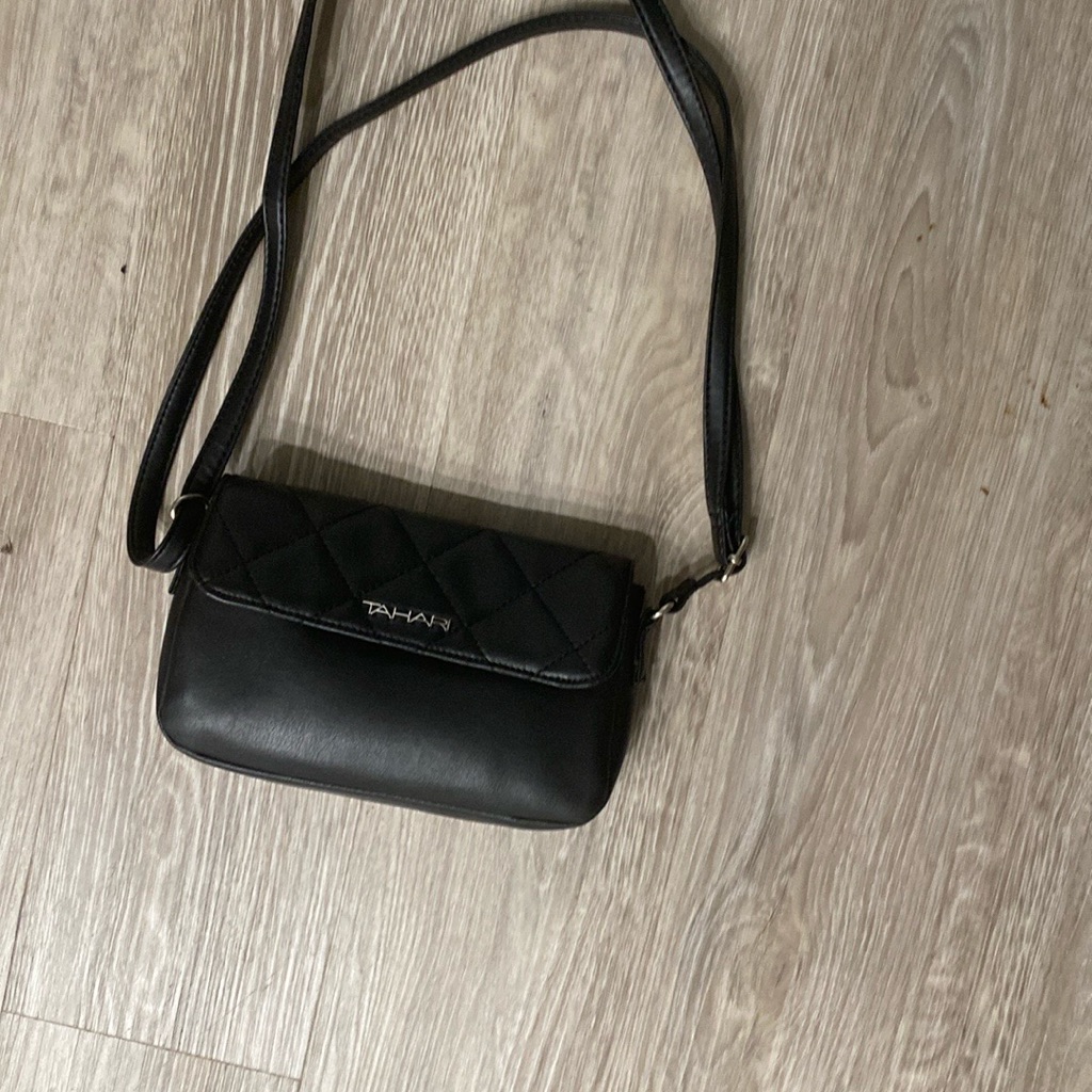Tahari Black Leather Crossbody Bag